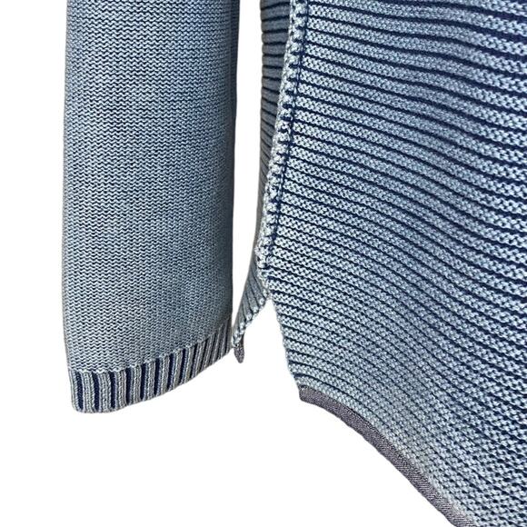 CARBON 2‎ COBALT Blue Cotton Denim Look Pullover Waterman Henley Sweater Size M - Picture 5 of 10